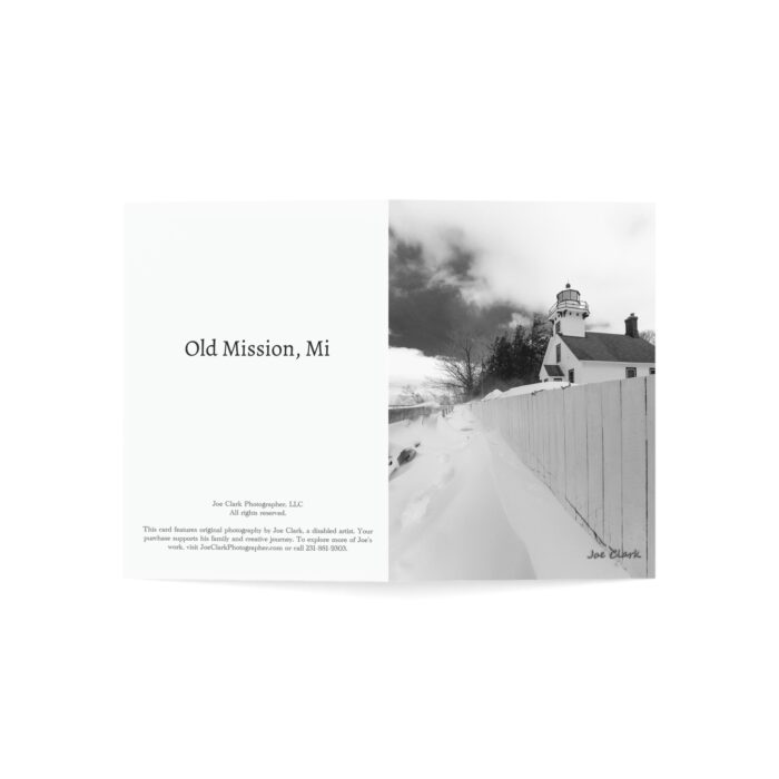 Old Mission Snowed In Greeting Cards (1, 10, 30, and 50pcs) - Image 6