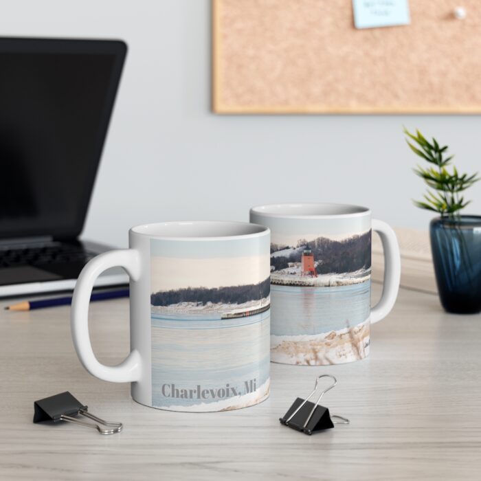 Charlevoix Light in Winter 11oz coffee mug - Image 3