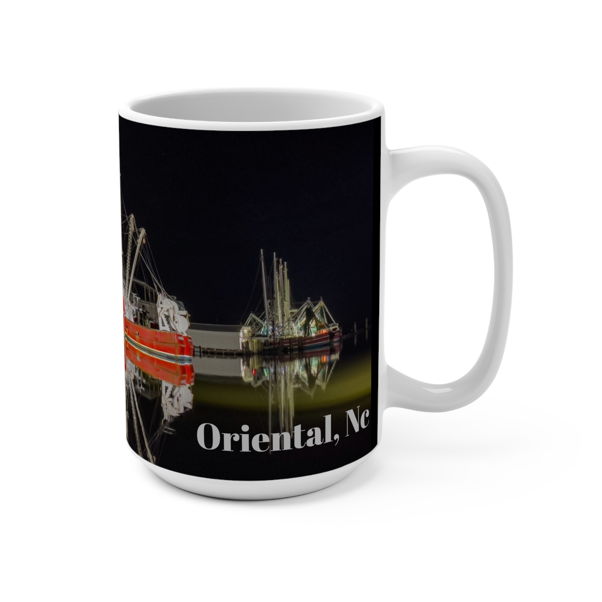 Oriental Red Trawler Mug — 15oz Ceramic Coffee Cup - Image 2